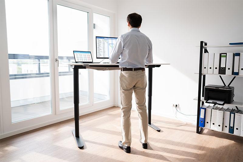 Standing desks can help prevent spinal strain
